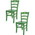 Tommychairs - set 2 chaises cuore pour cuisine, bar et salle  manger, robuste structure en bois de htre ...