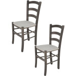 Tommychairs - set 2 chaises venice pour cuisine, bar et salle  manger, robuste structure en bois de ...