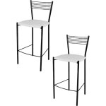 Tommychairs - set 2 tabourets elegance pour cuisine, bar et salle manger, robuste structure en acier ...