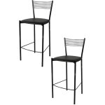 Tommychairs - set 2 tabourets elegance pour cuisine, bar et salle  manger, robuste structure en acier ...