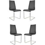 Tommychairs - set 4 chaises cantilever berlin avec pieds en acier chrom  haute rsistance et assise ...