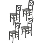 Tommychairs - set 4 chaises cross pour cuisine, bar et salle  manger, robuste structure en bois de htre ...