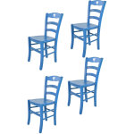 Tommychairs - set 4 chaises cuore pour cuisine, bar et salle  manger, robuste structure en bois de htre ...
