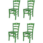 Tommychairs - set 4 chaises cuore pour cuisine, bar et salle  manger, robuste structure en bois de htre ...