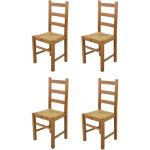 Tommychairs - set 4 chaises rustica pour cuisine, bar et salle  manger, robuste structure en bois de ...