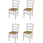 Tommychairs - set 4 chaises venezia pour cuisine, bar et salle  manger en style shabby chic, structure ...