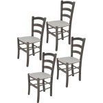 Tommychairs - set 4 chaises venice pour cuisine, bar et salle  manger, robuste structure en bois de ...