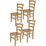 Tommychairs - set 4 chaises venice pour cuisine, bar et salle  manger, robuste structure en bois de ...