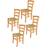 Tommychairs - set 4 chaises venice pour cuisine, bar et salle  manger, robuste structure en bois de ...