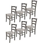 Tommychairs - set 6 chaises venice pour cuisine, bar et salle � manger, robuste structure en bois de ...