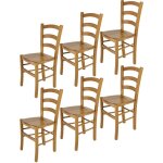 Tommychairs - set 6 chaises venice pour cuisine, bar et salle  manger, robuste structure en bois de ...