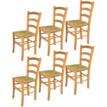 Tommychairs - set 6 chaises venice pour cuisine, bar et salle  manger, robuste structure en bois de ...