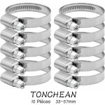 Tonchean collier de serrage tuyau réglable 33 - 57mm gamme en acier inoxydable 304 assortiment tuyau ... Tonchean collier de serrage tuyau réglable 33 - 57mm gamme en acier inoxydable 304 assortiment tuyau ...