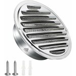 Grille aration vmc, griglia di ventilazione in acciaio inox 100mm con viti e tasselli protezione dagli ...