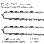 Tonchean guide et cha�ne pour tron�onneuse, lot de 2 cha�nes de tron�onneuse faible rebond 3 / 8 lp 43 ...
