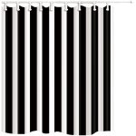 Rideau de douche, rideau de douche rayé noir et blanc tissu polyester imperméable 180x200cm salle de ... Rideau de douche, rideau de douche rayé noir et blanc tissu polyester imperméable 180x200cm salle de ...