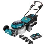 Tondeuse auto - tract�e 36v 36v (2x18v lxt) makita avec 4 batteries 18v 5. 0ah - dlm532pt4