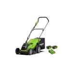 Tondeuse à gazon poussée 35cm 40v greenworks - 2 batteries 2, 0ah - chargeur - g40lm35k2x Tondeuse à gazon poussée 35cm 40v greenworks - 2 batteries 2, 0ah - chargeur - g40lm35k2x