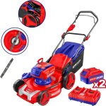 Tondeuse sur batterie emtop 40v brushless avec 1 chargeur double port + 2 batteries lithium - ion 5. ...