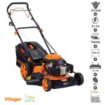 Villager - tondeuse thermique autotract�e moteur puissant 173cm3 4, 1 cv coupe 50cm mulching atlas 5111t ...