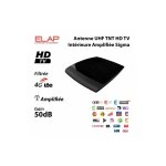 Antenne uhf tnt hd tv intérieure amplifiée elap sigma - très haut gain 50 db, amplificateur intégré, ... Antenne uhf tnt hd tv intérieure amplifiée elap sigma - très haut gain 50 db, amplificateur intégré, ...