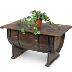 Dandibo table basse salon vintage demi - tonneau de vin 5084 - h 80 cm table en bois d'appoint casier ...