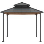 Sunjoy - tonnelle en acier pasu en anthracite - 300cm x 300cm Sunjoy - tonnelle en acier pasu en anthracite - 300cm x 300cm