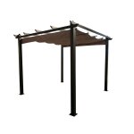 Concept - usine - tonnelle autoportante 3 x 3 m en aluminium et toile taupe regia