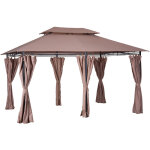 Tonnelle barnum pavillon de jardin style colonial double toit toiles latérales amovibles 3l x 4l x 2, ... Tonnelle barnum pavillon de jardin style colonial double toit toiles latérales amovibles 3l x 4l x 2, ...