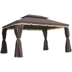 Tonnelle barnum pavillon de jardin style colonial double toit toile moustiquaires et toiles amovibles ...