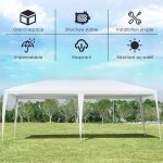 Tonnelle de jardin 3 m x 6 m tanche / tente de rception / barnum en tube mtal 6 cordes  vent et 12 ...