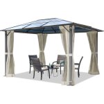 Toolport - tonnelle de jardin 3x3, 65 m panneaux de polycarbonate d'env. 6 mm avec parois latrales et ...