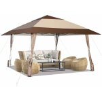 Relax4life - tonnelle de jardin 4x4 m impermable  double toit, pavillon de jardin pliant  3 hauteurs ...