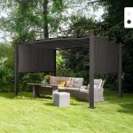 Tonnelle de jardin en aluminium rectangulaire 3x4m barbados - gris