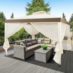 Costway - tonnelle jardin / barnum 3l x 3l x 2, 65h m en polyester anti uv tente de réception double ... Costway - tonnelle jardin / barnum 3l x 3l x 2, 65h m en polyester anti uv tente de réception double ...