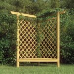 Tonnelle de jardin tonnelle barnum pergola d'angle avec banc 166x81x174 cm bois de pin imprgn 63484 ...