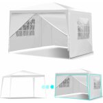 Relax4life - tonnelle de jardin extrieur 3x3m, tente de reception avec 4 parois blanc bche pe & 12 ...