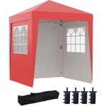 Tonnelle de jardin pliante pop - up rglable anti - uv 30 + 4 sacs lestage sac de transport rouge