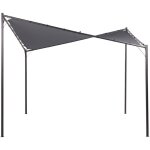 Tonnelle de jardin structure en m�tal 300 x 300 cm toile d'ombrage pergola gris fonc� aventine