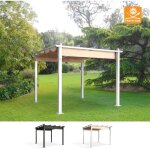 Tonnelle de jardin pergola 3x3m en aluminium ? structure en acier haute r�sistance ? tissu polyester ...