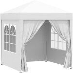 Tonnelle de jardin tente pliante barnum pop - up 2 x 2 m 4 parois latrales amovibles 2 fentres sac ...