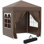 Tonnelle de jardin tente pliante barnum pop - up 2 x 2 m 4 parois latrales amovibles 2 fentres sac ...