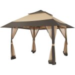 Yaheetech tonnelle de jardin avec toiles moustiquaires 4 � 4 m gazebo abri soleil tente pliante autoportante ...