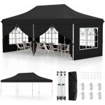 Tonnelle pliante 3x6 impermable avec 6 parois amovibles & fentres, barnum pliant, hauteur rglable, ...