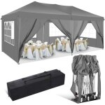 Tonnelle pliante de jardin 3x6m impermable anti - uv rglable, barnum pliant avec 6 parois latrales ...
