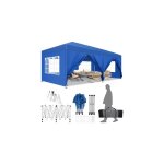 Tonnelle pliante de jardin 3x6m impermable anti - uv rglable, barnum pliant renforc de 6 parois, avec ...