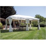 Tonnelle rectangulaire 6x3 mètres en aluminium gris anthracite avec bâche écrue - brenta Tonnelle rectangulaire 6x3 mètres en aluminium gris anthracite avec bâche écrue - brenta