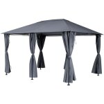 Hesperide - tonnelle rectangulaire santorini ardoise 4x3m en acier trait poxy - hespride