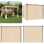 Tonnelle avec rideaux 3x3 m crème acier - tente de réception - tonnelle extérieure - auvent jardin - ... Tonnelle avec rideaux 3x3 m crème acier - tente de réception - tonnelle extérieure - auvent jardin - ...