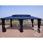 Dancover ? tonnelle santa ana 3, 65x6m ? rideaux et moustiquaire ? aluminium et polycarbonate ? protection ...